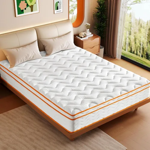 Miniatura 2 de Colchón híbrido de espuma viscoelástica de 10 pulgadas en caja con resortes embolsados, colchón de cama individual de firmeza media para aliviar