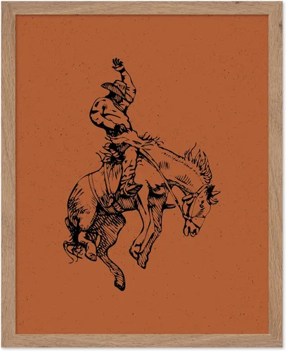 Miniatura 68 de Poster Master Póster de Rodeo marrón – Estampado retro de vaquero sobre caballo – Arte de vaquero – Arte occidental – Arte del salvaje oeste