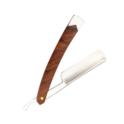 Miniatura 5 de Beaupretty Hombres Vintage Profesional para Mango Afeitadora de Acero Cabello de Carbono Barbero Barbero Maquinilla de afeitar de Madera Rasrojo