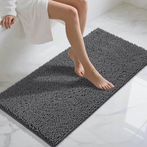 Miniatura 59 de Yimobra Alfombras lavables para baño, alfombra de baño de chenilla súper suave y absorbente para piso y alfombra, alfombra antideslizante de secado
