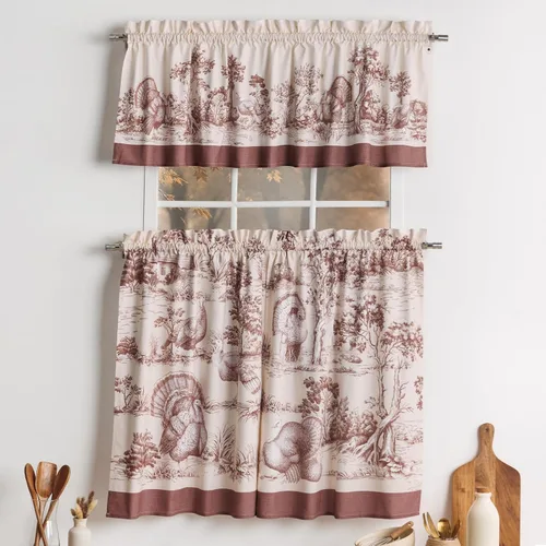 Miniatura 69 de Maison d' Hermine Juego de cortinas de cocina para ventanas, juego de cortinas de cocina 100% algodón, cenefas para el hogar [2 niveles