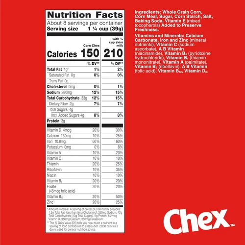 Miniatura 2 de Chex de maíz sin gluten, cereal para el desayuno, ingrediente casero de Chex Mix, 12 oz