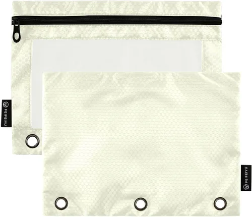 Miniatura 17 de Gredecor Estuche para lápices con 3 anillos con cremallera negra, paquete de 2 unidades, organizador de carpetas transparentes para ventana escolar