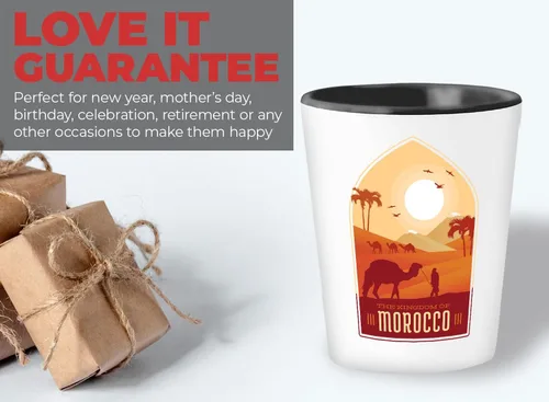 Miniatura 6 de Bubble Hugs Vaso de chupito de Marruecos 1.5Oz - El K de Marruecos - Camel Sahara Desert Tourist Souvenir Travel África Arabian