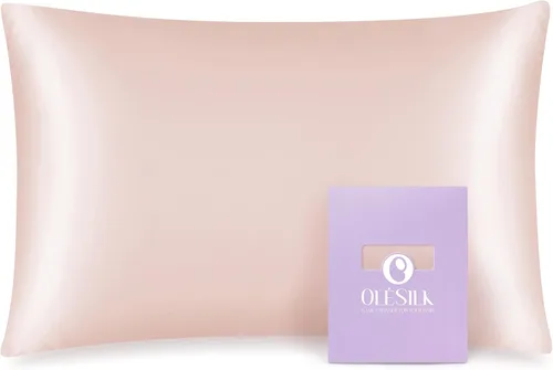 Miniatura 10 de Olesilk - Funda de almohada 100% seda con cremallera oculta para la belleza del cabello y la piel, ambos lados, 19 milímetros (0.74 pulgadas), Azul
