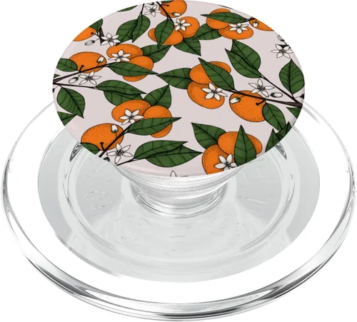 Miniatura 8 de PopSockets con diseño botánico de Clementine en rama naranja estético