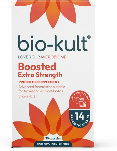 Bio-Kult Suplemento probiótico extra fuerte para la salud intestinal, apoyo del sistema inmunológico y tu tracto digestivo, con vitamina B12 - 30