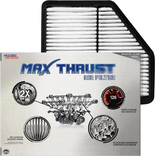 Miniatura 64 de Filtro de aire de motor Spearhead MPG Defense Max Thrust para vehículos de todo kilometraje, se adapta como el OEM, restaura MPG y aceleración