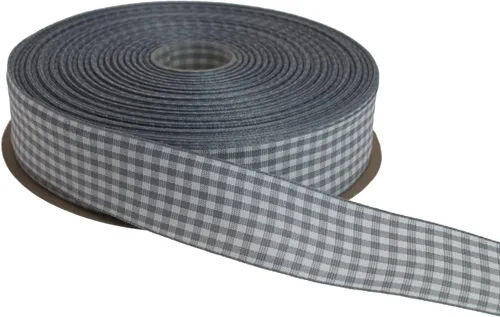 Miniatura 52 de Cinta a cuadros de 50 yardas cada rollo 100% poliéster con borde tejido (1/1-2 pulgadas x 50 yardas, negro)