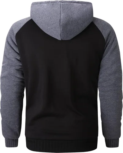 Miniatura 19 de GEEK LIGHTING Sudadera con capucha y cremallera para hombre, forro polar, chaqueta gruesa con capucha para invierno, cálida sudadera atlética