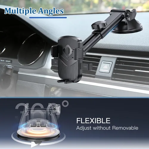 Miniatura 5 de Zpana Soporte para teléfono de automóvil, rotación de 360°, con ventosa fuerte, para salpicadero, ventilación de aire, soporte para teléfono