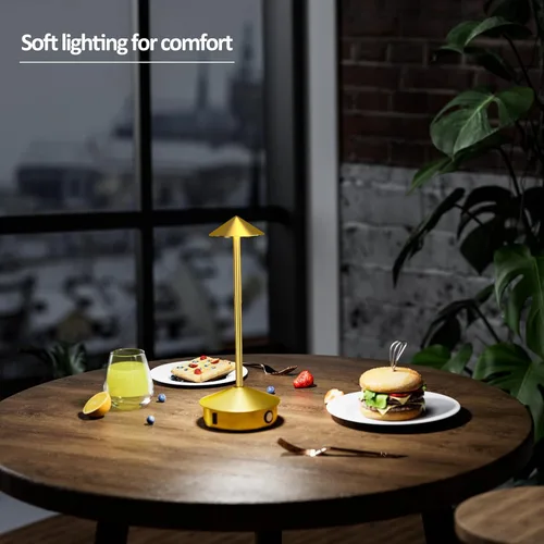 Miniatura 7 de Juego de 2 lámparas de mesa inalámbricas, lámpara de escritorio LED portátil, funciona con batería de 6000 mAh, lámpara recargable de 3 niveles