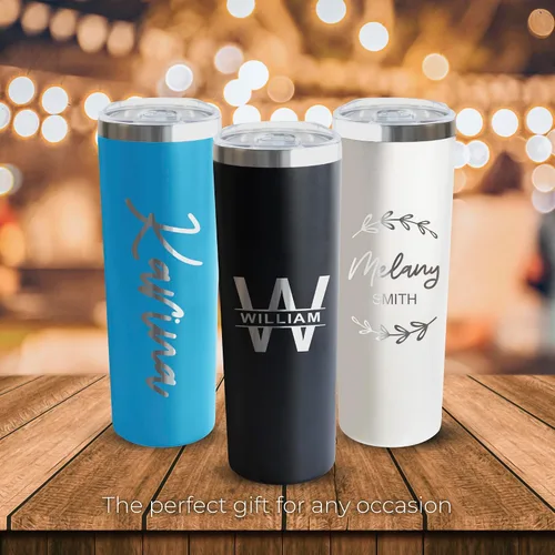 Miniatura 6 de Vaso aislado personalizado de 20 onzas con tapa, termo personalizado con recubrimiento de polvo de metal delgado para mujeres y hombres, regalo