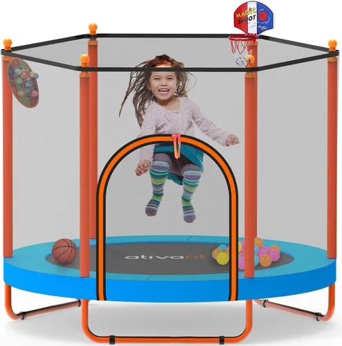 Ativafit - Cama elástica de 60 pulgadas, para interiores y exteriores, para niños de 1 a 8 años, cama elástica recreativa de 5 pies para niños