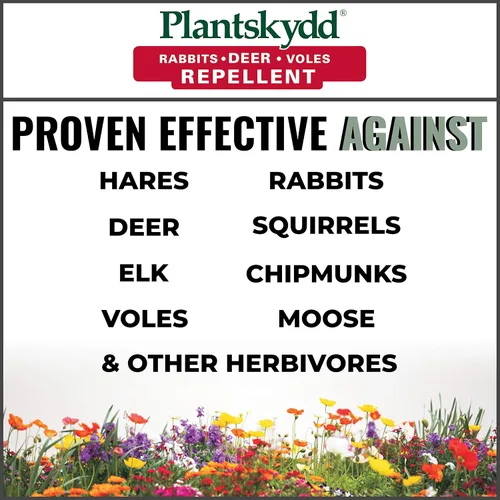 Miniatura 3 de Plantskydd Repelente de animales – Repele ciervos, conejos, alces, alces, liebres, ratones, ardillas, ardillas y otros herbívoros; concentrado