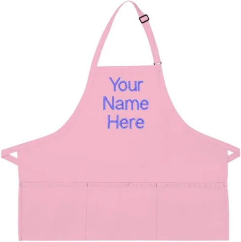 Miniatura 5 de Delantal personalizado rosa caliente hombres mujeres poli/algodón tela de sarga extra grande