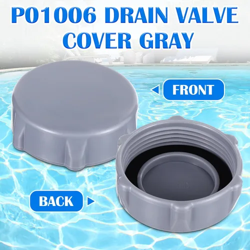 Miniatura 3 de Tujoe Tapón de válvula de drenaje de repuesto P6H1158 de plástico, compatible con piscinas, modelo P01006, tapa de válvula de drenaje gris