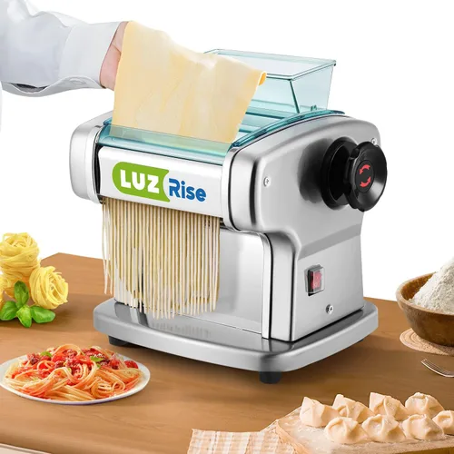 Miniatura 7 de Máquina automática para hacer pasta eléctrica, rodillo de masa de pasta fresca, acero inoxidable