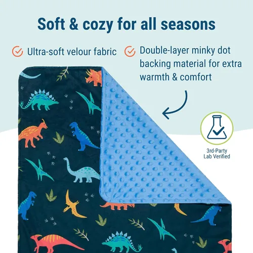 Miniatura 3 de Wildkin Manta de felpa para bebé – Suavidad y comodidad, ideal para niños pequeños, viajes y guardería - Dinosaurios del Jurásico Dinosaurios
