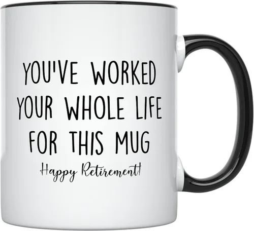 YouNique Designs Taza de jubilación fresca para hombres y mujeres 2024, 11 onzas, taza de feliz jubilación, divertida taza de café de jubilación