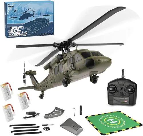 Miniatura 11 de Modelo de helicóptero WL K170 RC, BK Hawk UH-60L 170 tamaño 4CH Flybarless helicóptero con acelerador ajustable izquierdo y derecho (versión RTF)