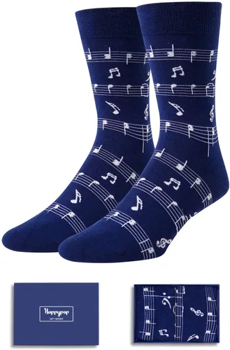 HAPPYPOP Regalos de notas musicales para hombres, calcetines novedosos para piano de guitarra, regalos de batería para amantes de la música