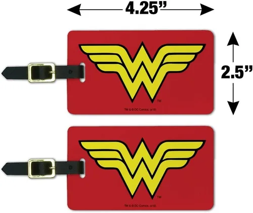Miniatura 6 de Wonder Woman - Juego de 2 tarjetas de identificación con logotipo clásico para equipaje de mano