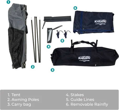 Miniatura 9 de Kakadu Tienda de Campamento Cuna, para 1 Persona, Configuración Fácil en 1 Minuto, Plegable, Compacta, Tienda Elevada con Toldo Impermeable