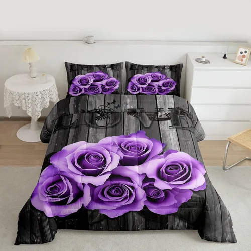 Miniatura 39 de Erosebridal Juego de edredón de corona King y Queen, juego de ropa de cama para parejas adultos, mujeres y hombres, juegos de edredón para boda, San