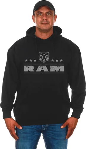 Miniatura 2 de JH DESIGN GROUP Sudadera con capucha Dodge Ram de 2 caras con la bandera estadounidense para hombre