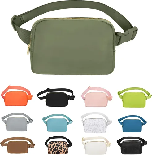 Miniatura 44 de VOROLO Riñonera para mujeres y hombres, bolsa cruzada, bolsa de cinturón con correa ajustable, Rosa, 5,6 pulg.