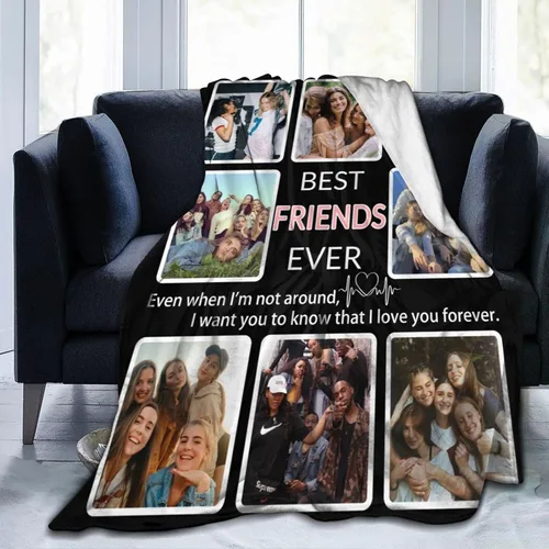 Miniatura 13 de Manta personalizada con collage de fotos, para hermana, amiga, madre, padre, familia, mascotas, parejas, en Navidad, cumpleaños, aniversario, regalo