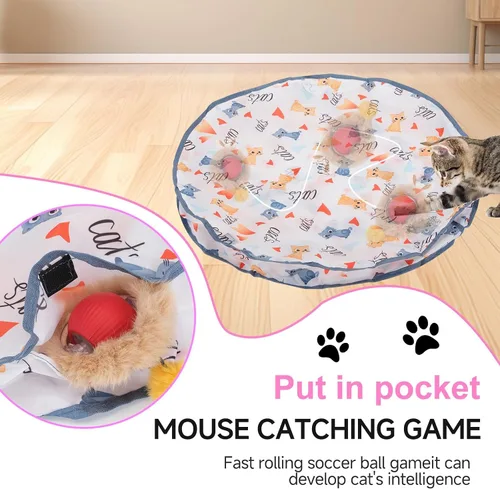 Miniatura 3 de Pelota de juguete interactiva para gatos, rodante rápido, juguetes automáticos para gatos activados por movimiento, sonido de pájaro simulado