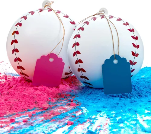Juego de béisbol para revelación de género, bolas azules y rosadas, explosivas con polvo, la mejor idea para niños o niñas, fiesta reveladora de