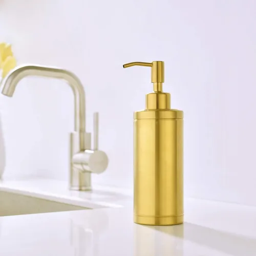 Miniatura 6 de Dispensador de jabón dorado, dispensador de jabón completo de acero inoxidable para encimera, botella líquida Prime de 10.1 fl oz para cocina