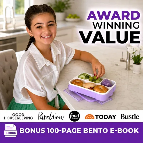 Miniatura 7 de kinsho Lonchera Bento para niños, loncheras para mujeres, adultos, niñas y niños, contenedores de aperitivos para niños pequeños, preadolescentes