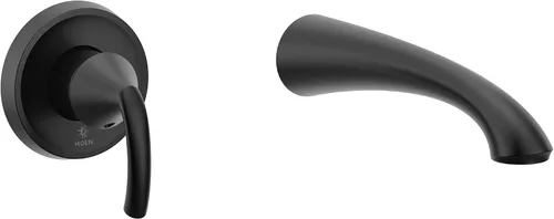Glyde WT371BL - Grifo de bañera de alto flujo negro mate con alcance de boquilla de 10 pulgadas, montaje en pared, color negro mate
