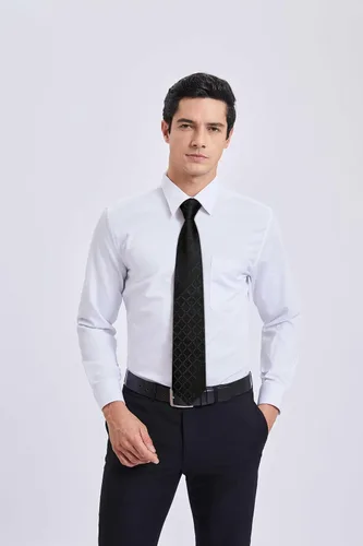 Miniatura 298 de HISDERN Conjunto de corbata a cuadros a cuadros pañuelo tejido clásico formal para hombre corbata y bolsillo cuadrado