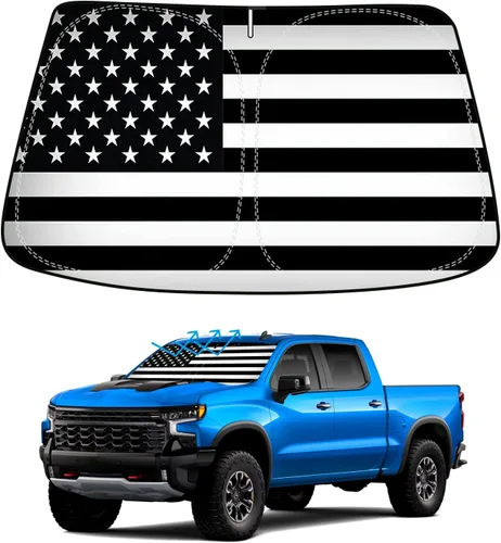 Miniatura 38 de BESTVIEW Protector Solar Para Parabrisas Compatible con GMC Sierra 1500 2500 3500 2019 2020 2021 2022 2023, Visor Solar Reflectivo Plegable