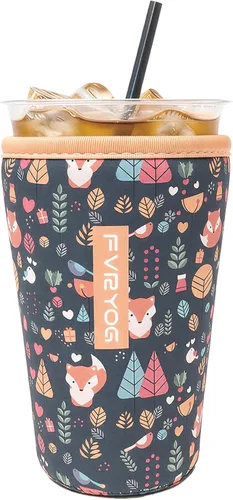 Miniatura 39 de Fundas de neopreno reutilizables aisladas para café helado, fundas para tazas de café helado, fundas para bebidas heladas y calientes