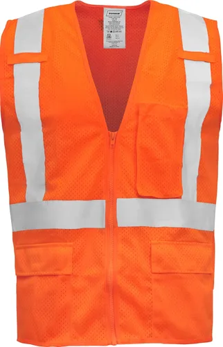 Miniatura 3 de Ironwear 1284 Class 2 Polyester Safety Vest w/Zipper & Radio Clips