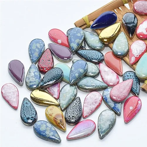 Miniatura 22 de Azulejos de mosaico de cerámica irregulares de color aleatorio de 1.1 lb, para hacer bricolaje, creativos, para platos de bricolaje, macetas