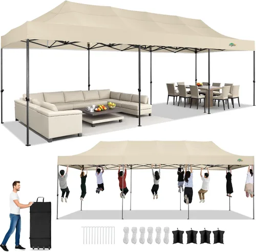 Miniatura 53 de COBIZI Tienda de campaña desplegable resistente de 10 x 10 pies con 4 paredes laterales, marco grueso, tiendas comerciales fáciles de instalar al