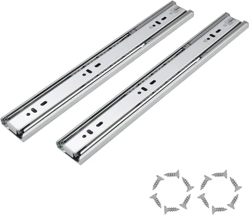 Miniatura 8 de Knobonly Diapositivas de cajón de 12 pulgadas, 1 par (2 unidades) con rodamiento de bolas de cierre suave, extensión completa, toboganes de cajón