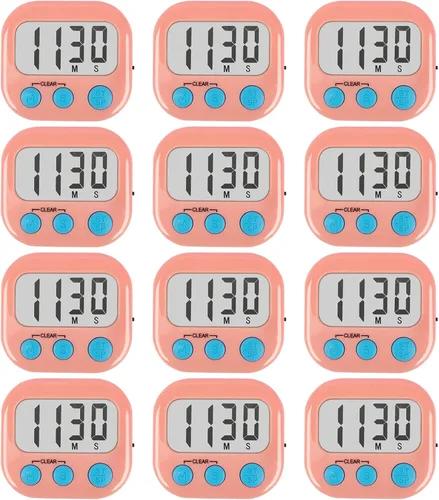 Miniatura 24 de Paquete de 2 temporizadores de cocina con anillo ruidoso, temporizadores digitales para cocinar magnéticos, color azul