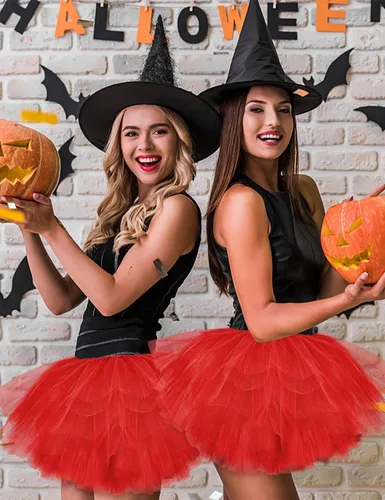 Miniatura 7 de Tutús para mujeres, faldas de tul tutú para adultos, disfraces para mujeres, 5 capas, faldas tutú para niñas, adolescentes, Halloween, ballet