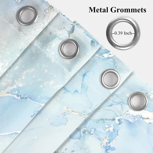 Miniatura 4 de Cortina de ducha abstracta de mármol negro gris y dorado con grietas, cortina de baño moderna ombre impresa, cortina impermeable y lavable de tela