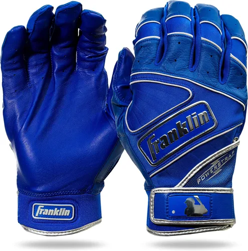 Franklin Sports MLB Guantes de Béisbol - Guantes Powerstrap para Adultos y Jóvenes de Bateo para Hombres, Mujeres, Niños y Niñas Cromo Royal