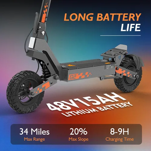 Miniatura 4 de KUKIRIN - Patinete eléctrico G4/G2 para adultos, rango de 47 millas, motor potente de velocidad de 43 MPH de 2000 W, neumáticos todoterreno de 11