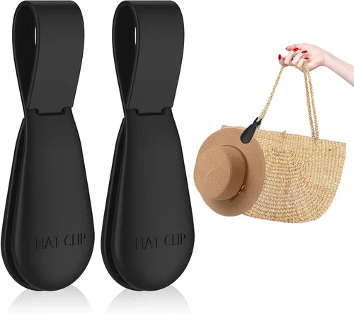 Miniatura 15 de Clip magnético para sombrero para viajes, 2 soportes de silicona color caqui claro para bolsos, bolsos, equipaje y sombreros de playa, clip